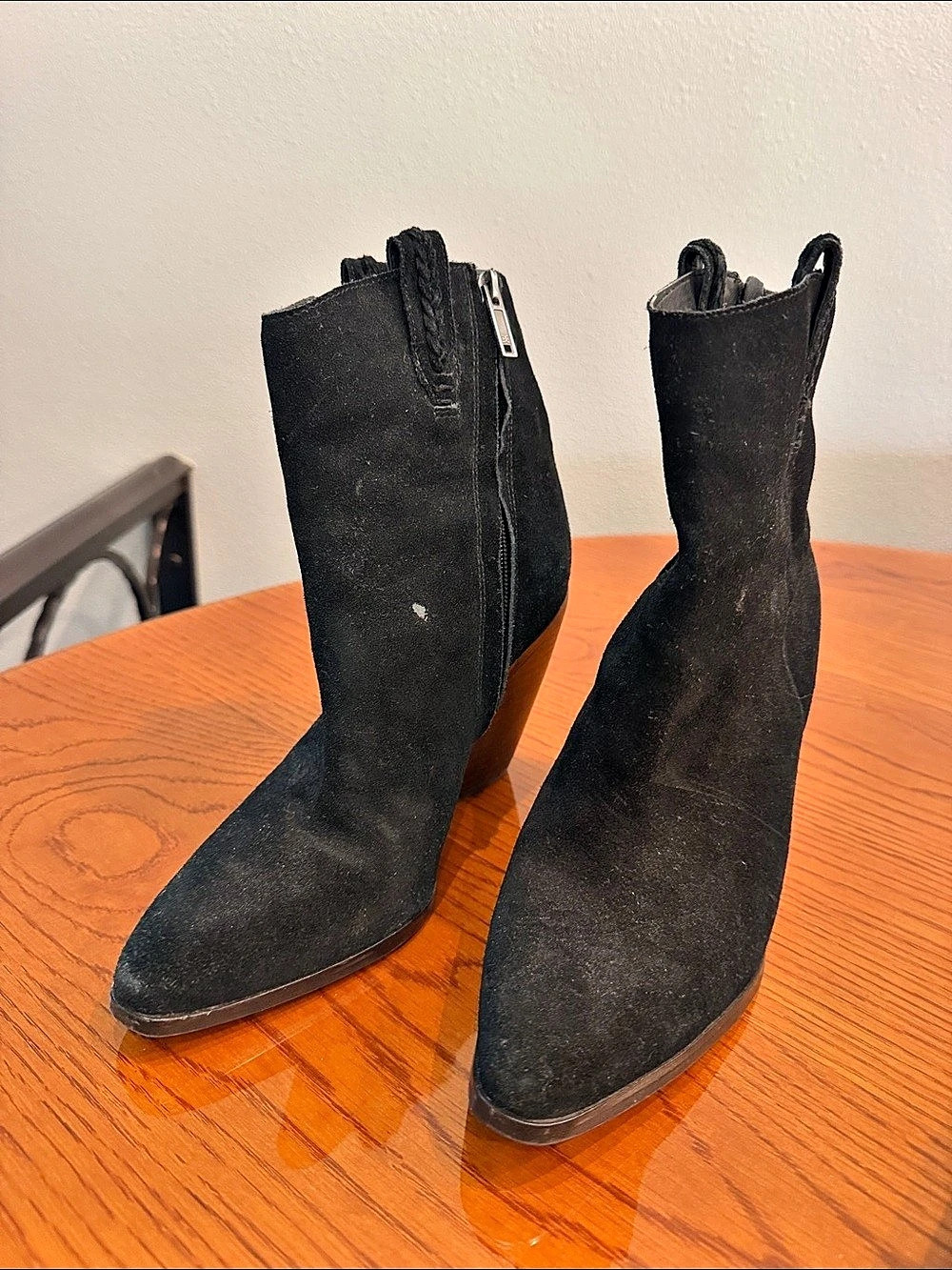 Sam Edelman Black Suede Heeled Boots